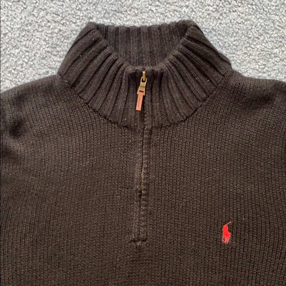 Polo Ralph Lauren 1/4 Zip Sweater- Black
